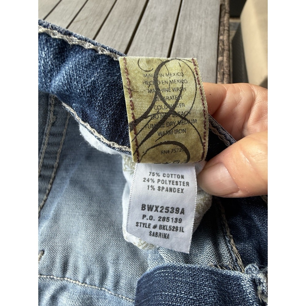 BKE Sabrina Jeans Womens 30x33.5 Med Wash Mid Rise Bootcut Embroidered 90s Y2K - Picture 5 of 8
